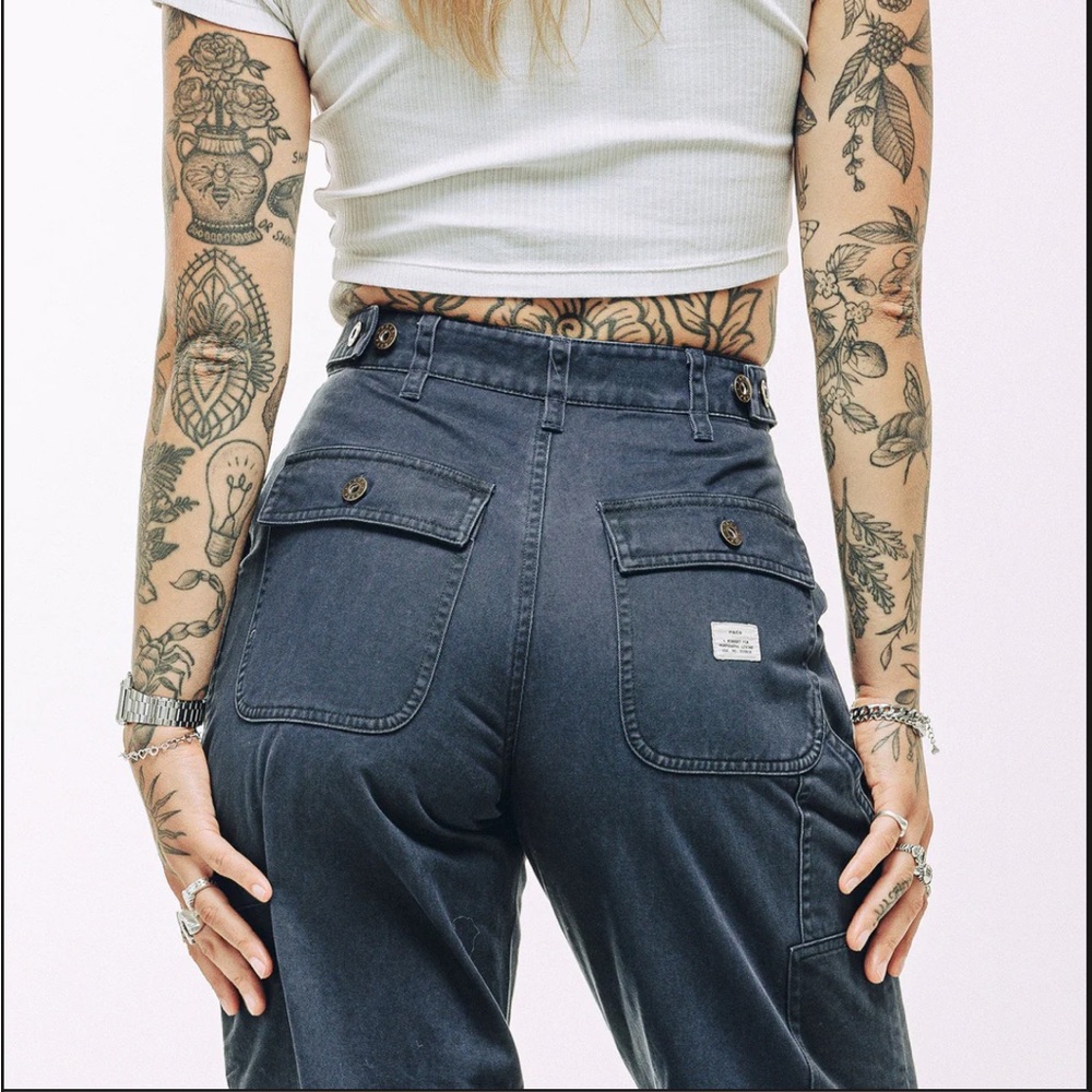 P & Co Surplus High Waisted Pants Navy - Picture 2 of 10